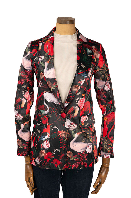 Blazer Satin Red Jungle
