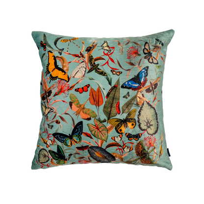 Cojín Aqua Butterfly Velvet
