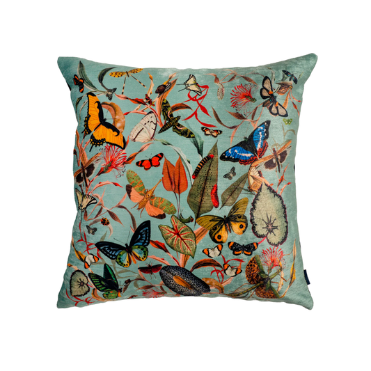 Cojín Aqua Butterfly Velvet