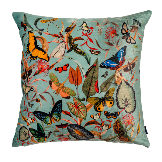 Cojin Aqua Butterfly Velvet