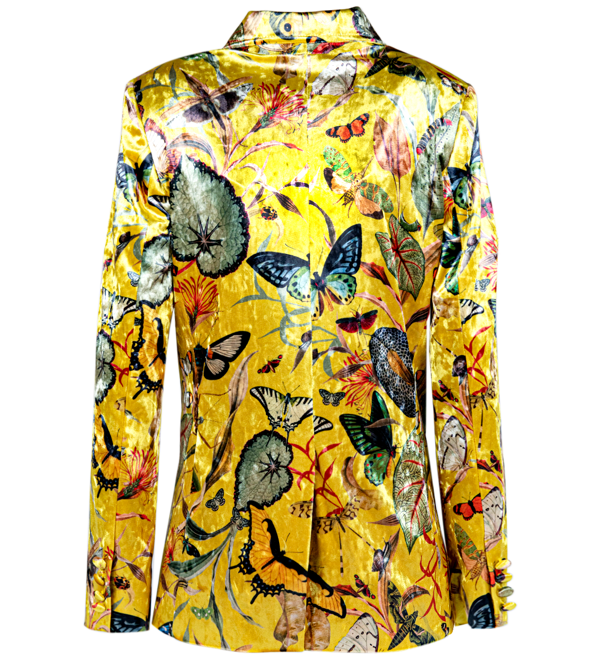 Blazer Velvet Yellow Butterfly