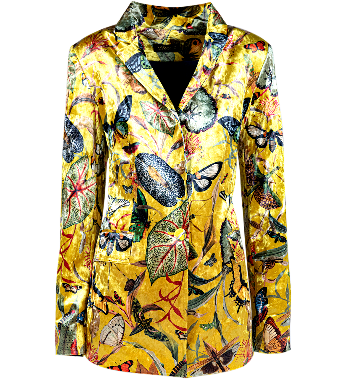 Blazer Velvet Yellow Butterfly