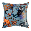 Cojin Blue Monkeys Velvet