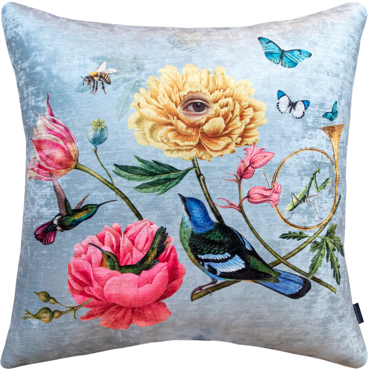 Cojin Pollen Melody Blue Mantis Velvet