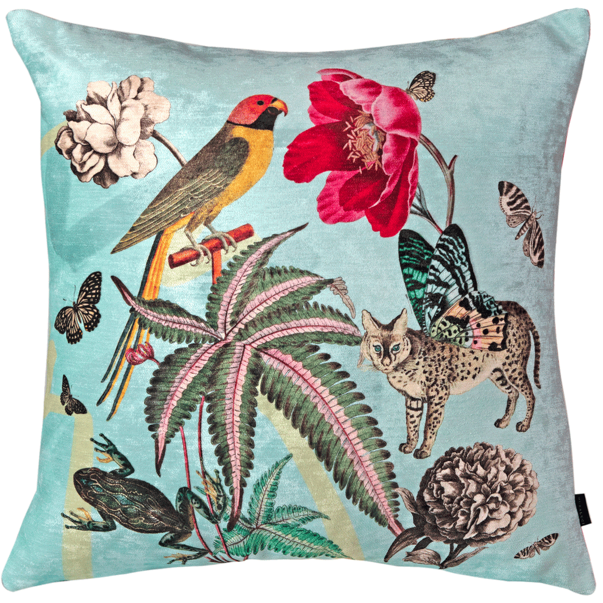 Cojin Helechos Parrots Velvet