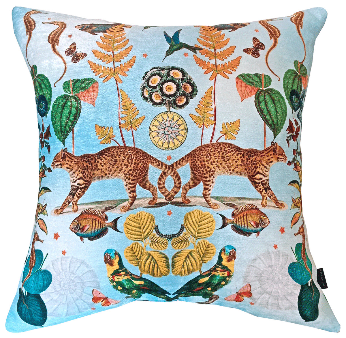 Cojin Mar de Cielo Leopards Velvet