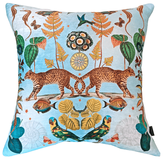 Cojin Mar de Cielo Leopards Velvet