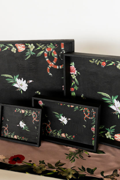 Charola Armadillo Negro Pink Serpent