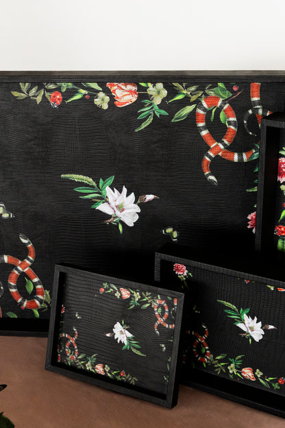 Charola Armadillo Negro Pink Serpent