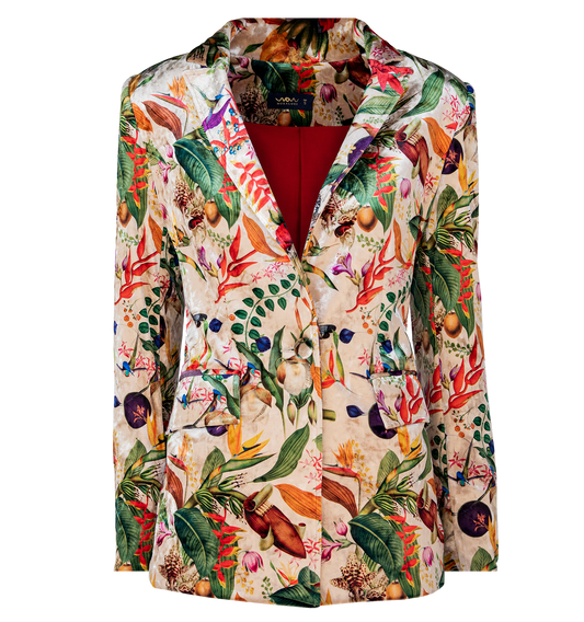 Blazer Velvet Colombian Flowers