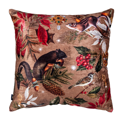 Cojin Squirrel Christmas Velvet