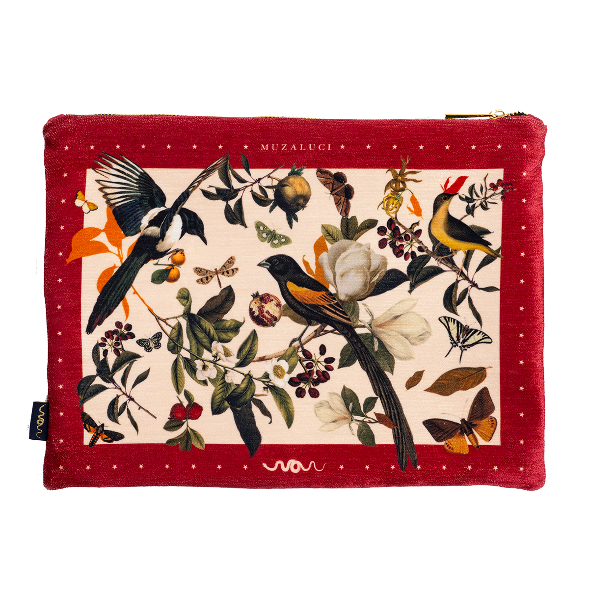 Red Retro Birds Hand Bag