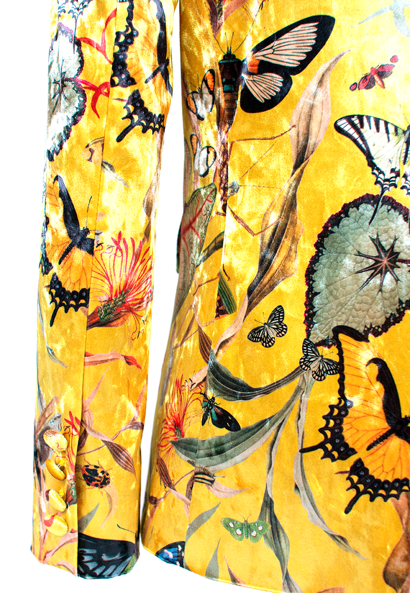 Blazer Velvet Yellow Butterfly
